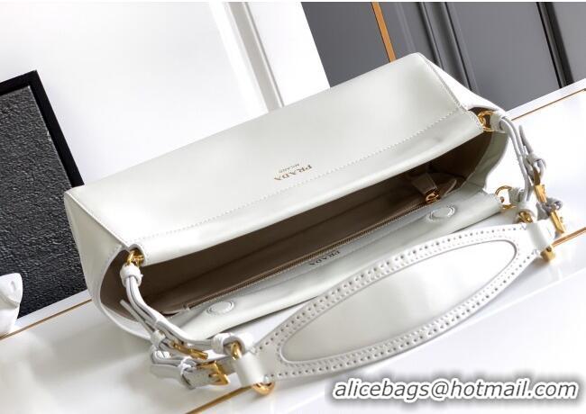 Best Quality Prada Enchaine medium leather bag 1BC262 White 2025