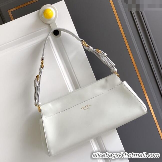 Best Quality Prada Enchaine medium leather bag 1BC262 White 2025