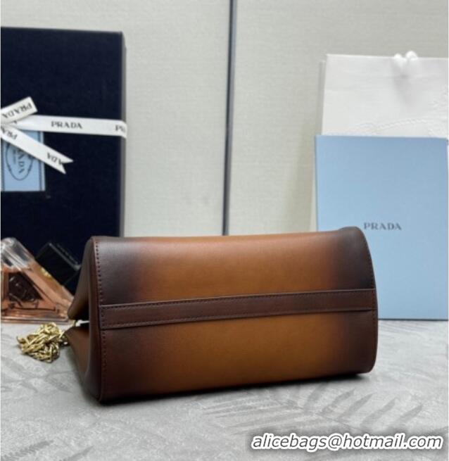 Top Grade Prada Enchaine mini suede bag 1BC263 Brown 2025