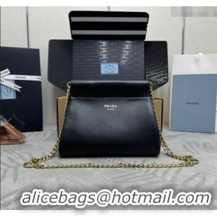 Famous Brand Prada Enchaine mini suede bag 1BC263 Black 2025