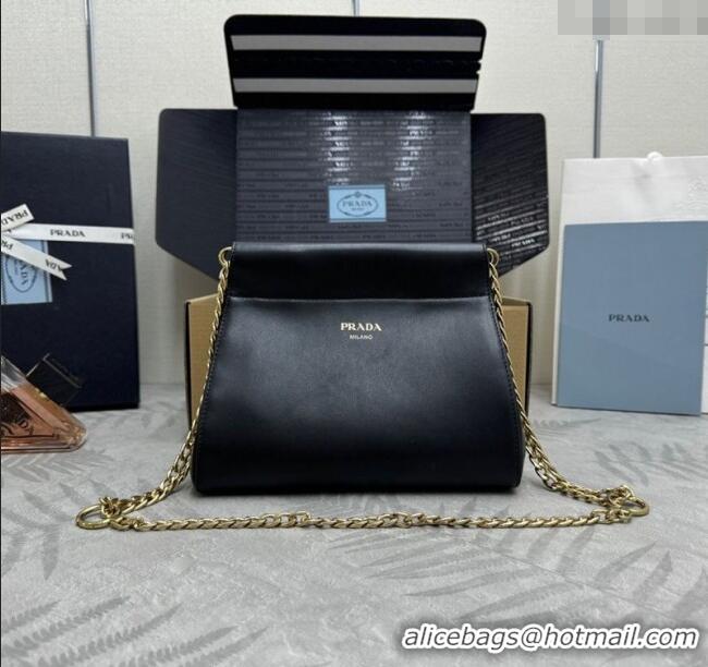Famous Brand Prada Enchaine mini suede bag 1BC263 Black 2025
