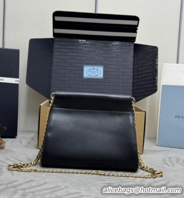 Famous Brand Prada Enchaine mini suede bag 1BC263 Black 2025
