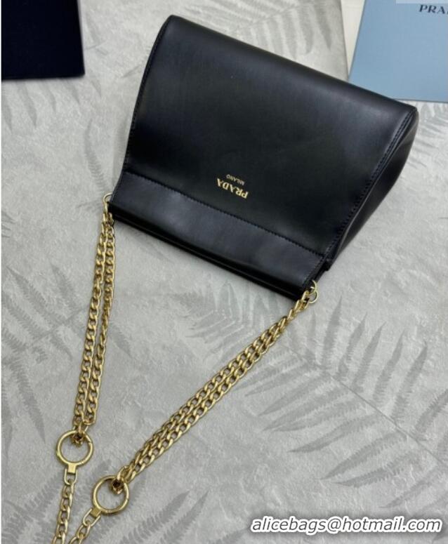 Famous Brand Prada Enchaine mini suede bag 1BC263 Black 2025
