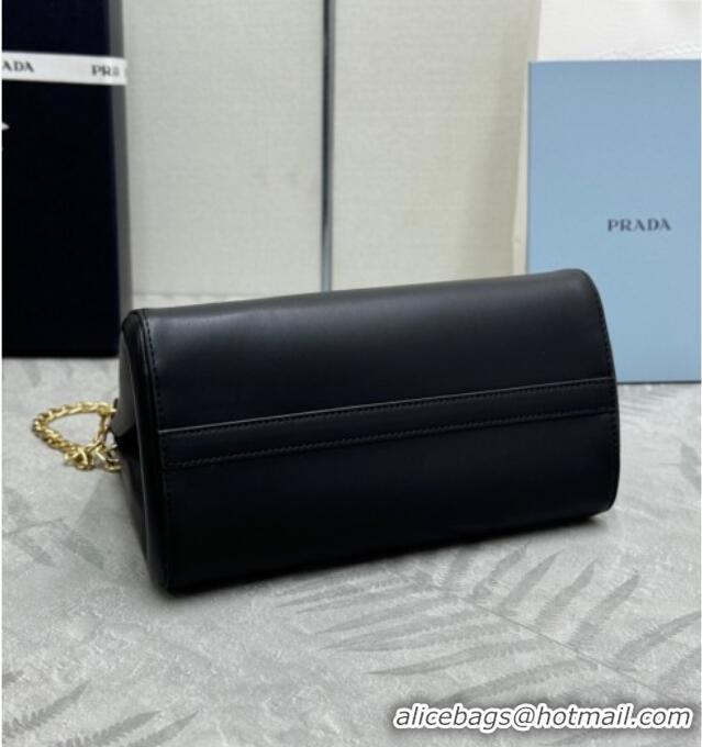 Famous Brand Prada Enchaine mini suede bag 1BC263 Black 2025