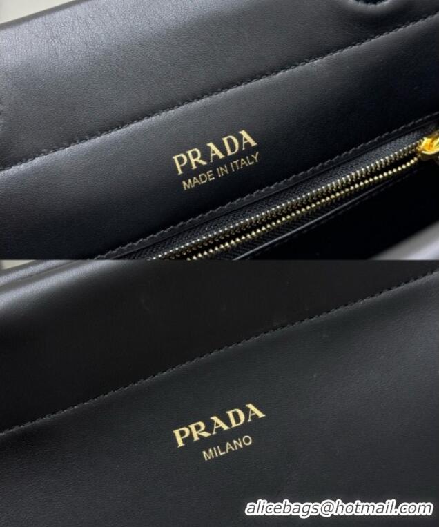 Famous Brand Prada Enchaine mini suede bag 1BC263 Black 2025