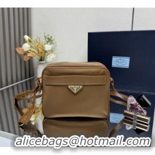 Famous Brand Prada Nylon Crossbody Bag 1BH218 Brown 2025