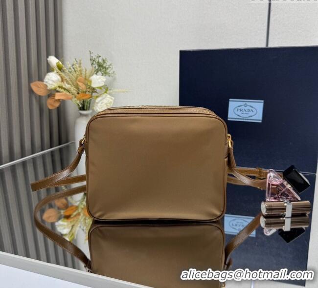 Famous Brand Prada Nylon Crossbody Bag 1BH218 Brown 2025