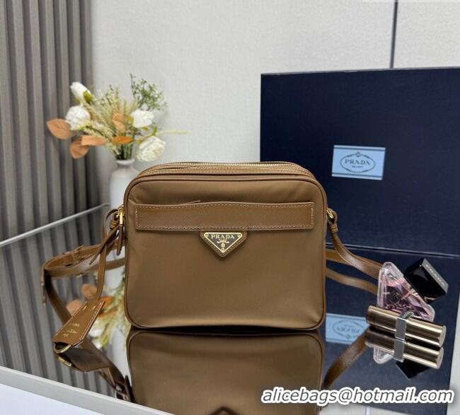 Famous Brand Prada Nylon Crossbody Bag 1BH218 Brown 2025