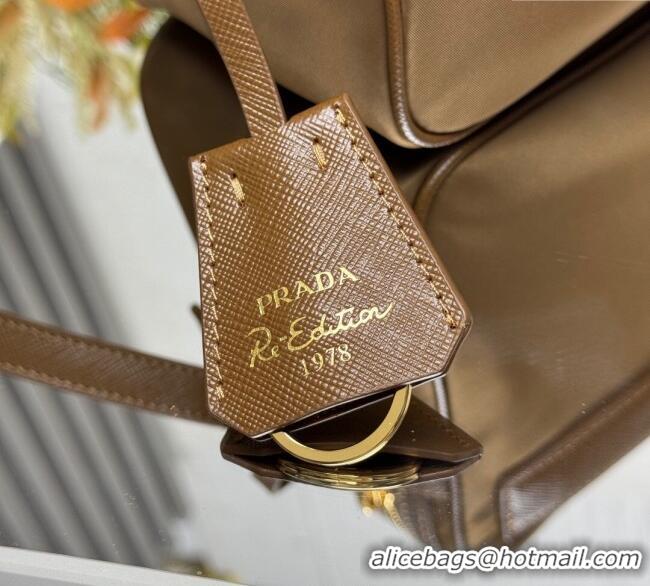 Famous Brand Prada Nylon Crossbody Bag 1BH218 Brown 2025