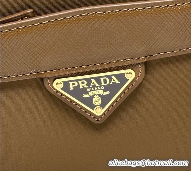Famous Brand Prada Nylon Crossbody Bag 1BH218 Brown 2025