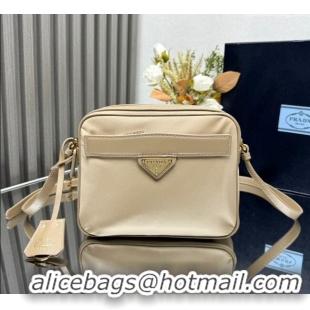 Luxury Discount Prada Nylon Crossbody Bag 1BH218 Beige 2025