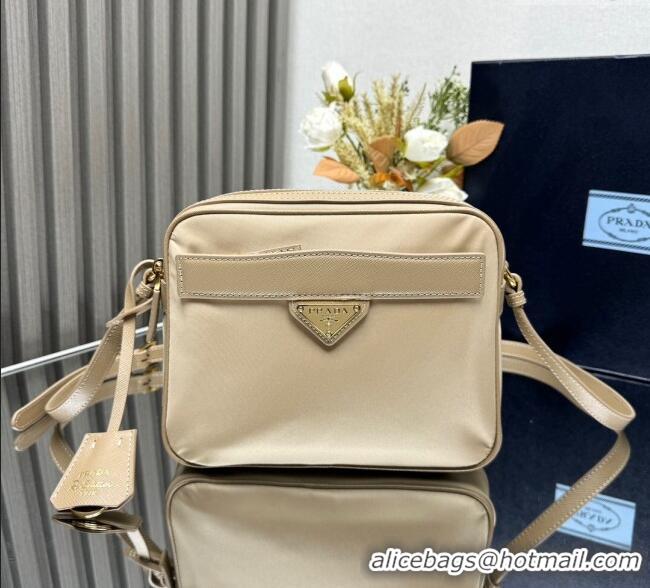 Luxury Discount Prada Nylon Crossbody Bag 1BH218 Beige 2025