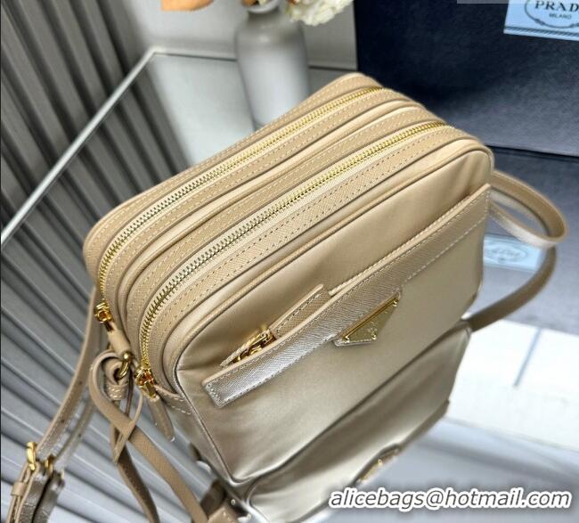 Luxury Discount Prada Nylon Crossbody Bag 1BH218 Beige 2025