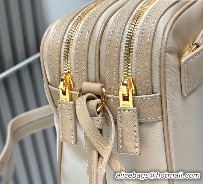 Luxury Discount Prada Nylon Crossbody Bag 1BH218 Beige 2025