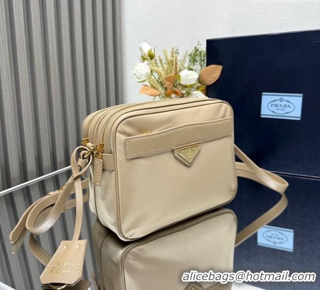 Luxury Discount Prada Nylon Crossbody Bag 1BH218 Beige 2025