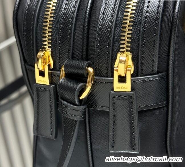 Famous Brand Prada Nylon Crossbody Bag 1BH218 Black 2025