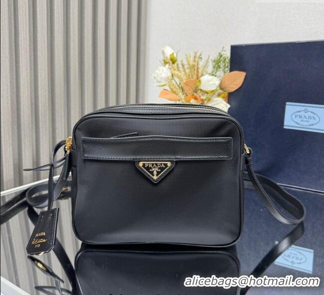 Famous Brand Prada Nylon Crossbody Bag 1BH218 Black 2025