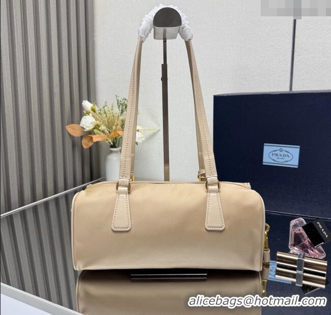 Best Price Prada Re-Nylon and leather medium top-handle bag with padlock 1BB127 Beige 2025