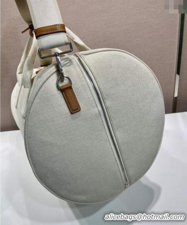 Trendy Design Prada Mens Canvas duffle bag 2VC051 White 2025
