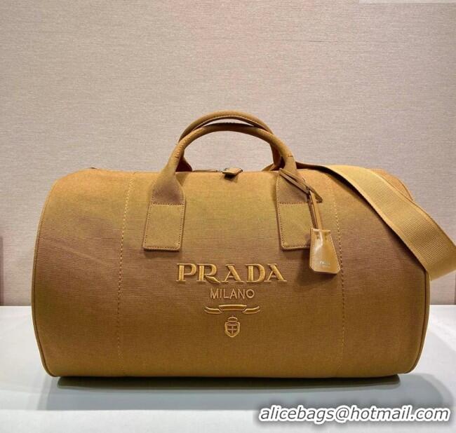 Famous Brand Prada Mens Canvas duffle bag 2VC051 Tabacco Brown 2025