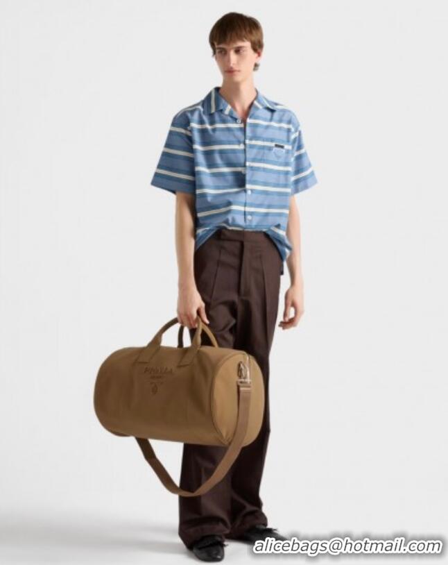 Famous Brand Prada Mens Canvas duffle bag 2VC051 Tabacco Brown 2025