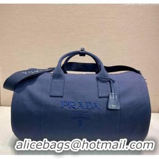 Luxury Discount Prada Mens Canvas duffle bag 2VC051 Blue 2025