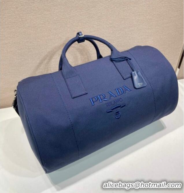 Luxury Discount Prada Mens Canvas duffle bag 2VC051 Blue 2025