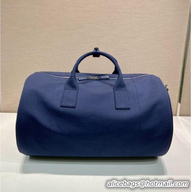 Luxury Discount Prada Mens Canvas duffle bag 2VC051 Blue 2025