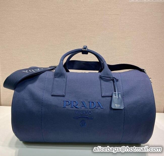 Luxury Discount Prada Mens Canvas duffle bag 2VC051 Blue 2025