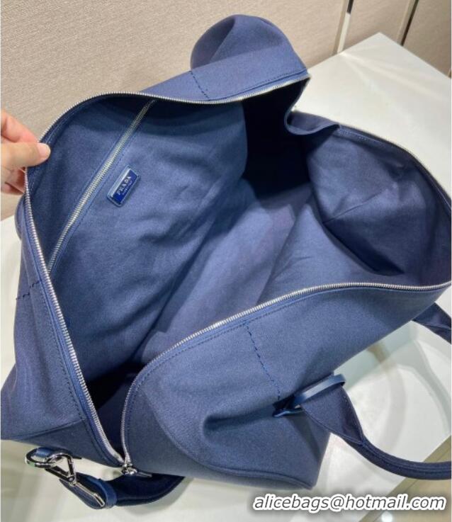 Luxury Discount Prada Mens Canvas duffle bag 2VC051 Blue 2025