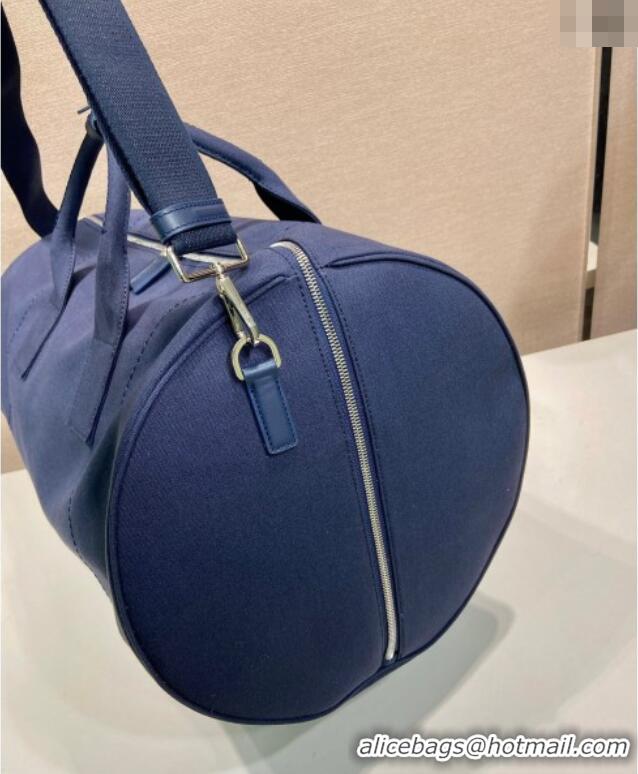 Luxury Discount Prada Mens Canvas duffle bag 2VC051 Blue 2025