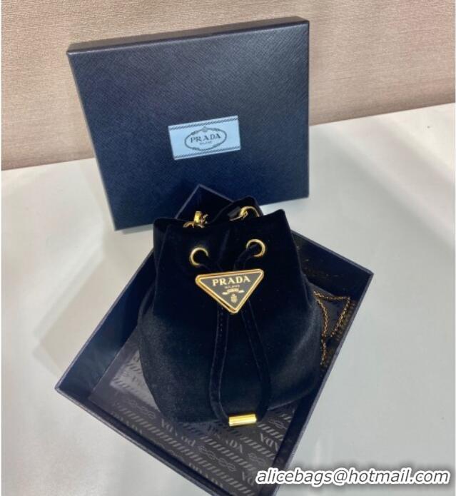 Grade Quality Prada Velvet mini pouch 1NR016 Black 2025