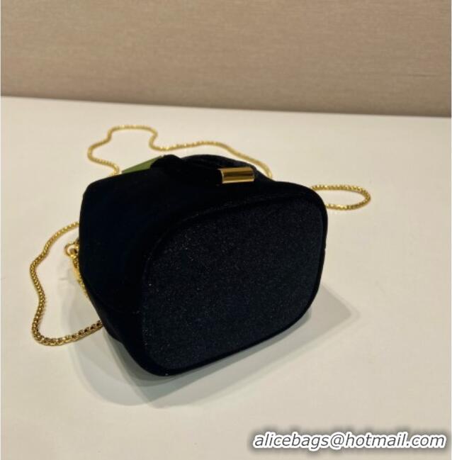 Grade Quality Prada Velvet mini pouch 1NR016 Black 2025