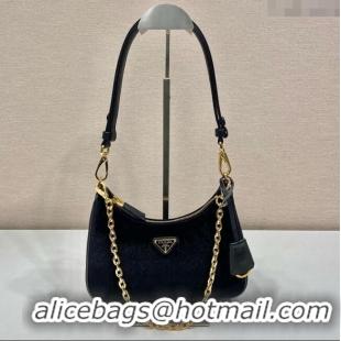 Affordable Price Prada Re-Edition mini velvet bag 1BC204 Black 2025