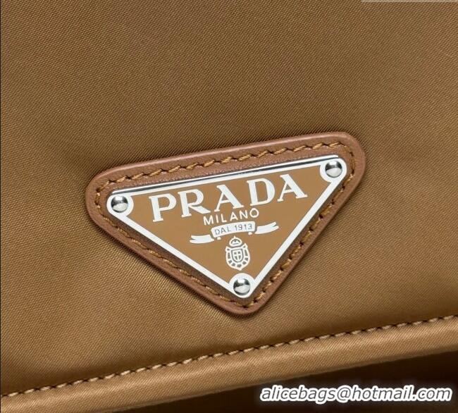 Unique Grade Prada Traveller small padded Re-Nylon shoulder bag 1BD313 Brandy Brown 2025