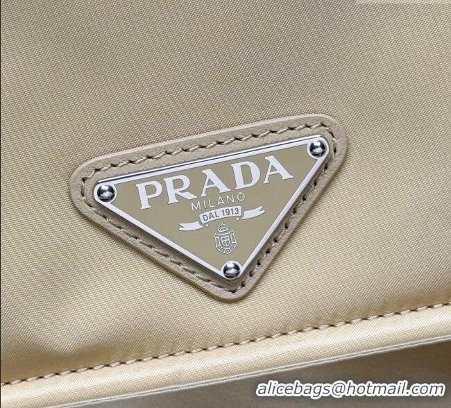 Well Crafted Prada Traveller small padded Re-Nylon shoulder bag 1BD313 Light Yellow 2025