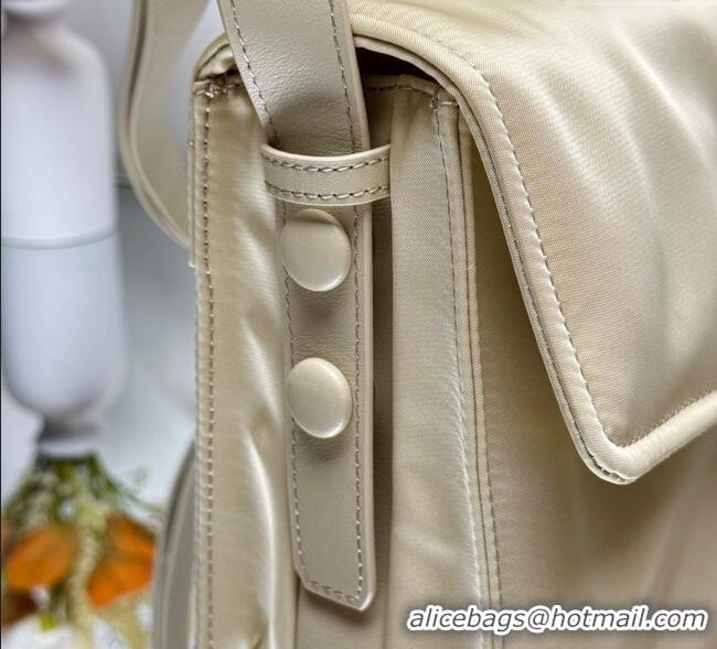 Well Crafted Prada Traveller small padded Re-Nylon shoulder bag 1BD313 Light Yellow 2025