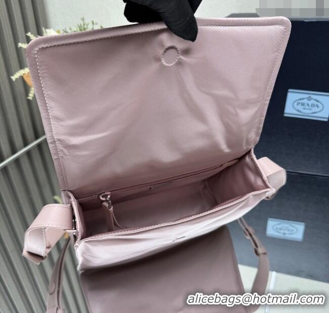 Luxury Cheap Prada Traveller small padded Re-Nylon shoulder bag 1BD313 Pink 2025