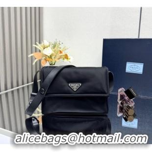 Grade Quality Prada Traveller small padded Re-Nylon shoulder bag 1BD313 Black 2025