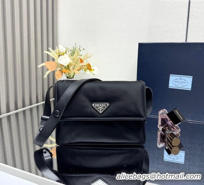 Grade Quality Prada Traveller small padded Re-Nylon shoulder bag 1BD313 Black 2025