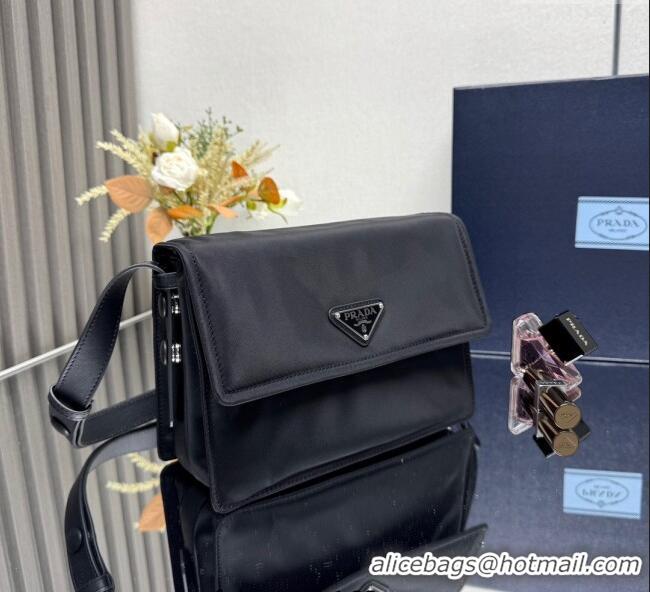 Grade Quality Prada Traveller small padded Re-Nylon shoulder bag 1BD313 Black 2025