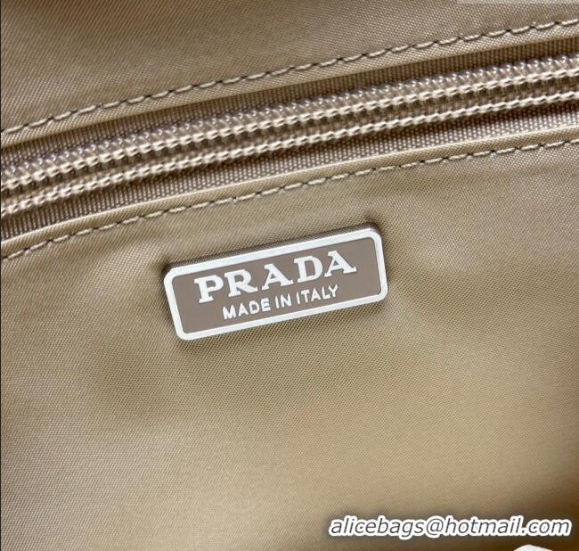 Good Looking Prada Traveller small padded Re-Nylon shoulder bag 1BD313 Beige 2025