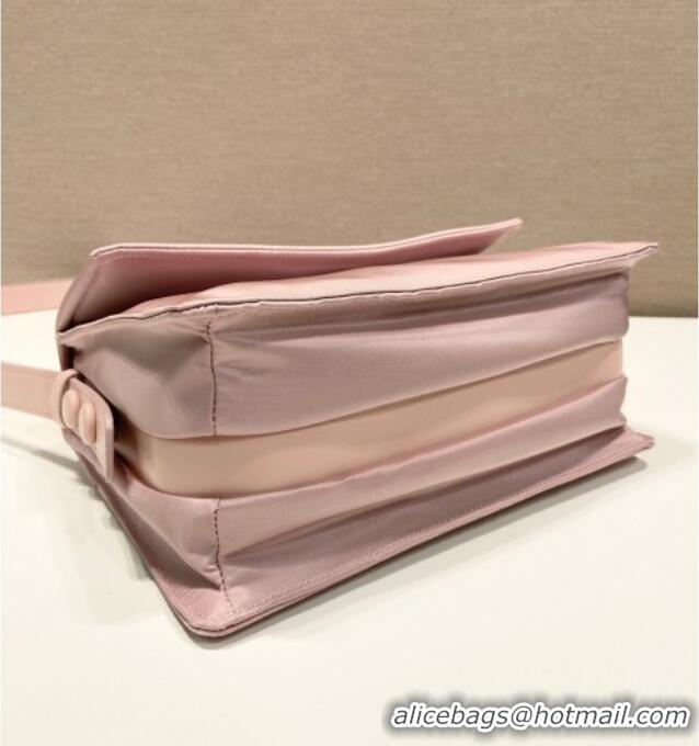 Unique Discount Prada Traveller small padded Re-Nylon shoulder bag 1BD313 Light Pink 2025