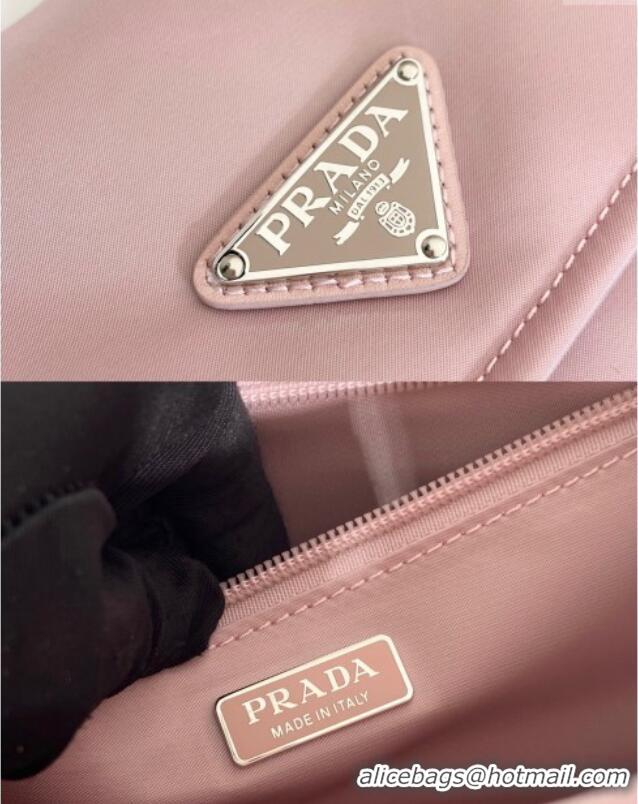 Unique Discount Prada Traveller small padded Re-Nylon shoulder bag 1BD313 Light Pink 2025