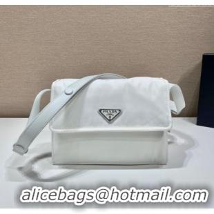 Trendy Design Prada Traveller small padded Re-Nylon shoulder bag 1BD313 White 2025
