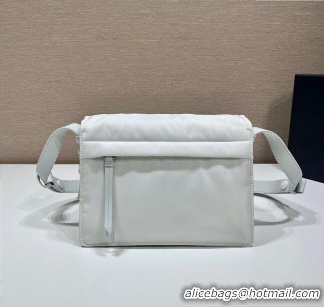Trendy Design Prada Traveller small padded Re-Nylon shoulder bag 1BD313 White 2025