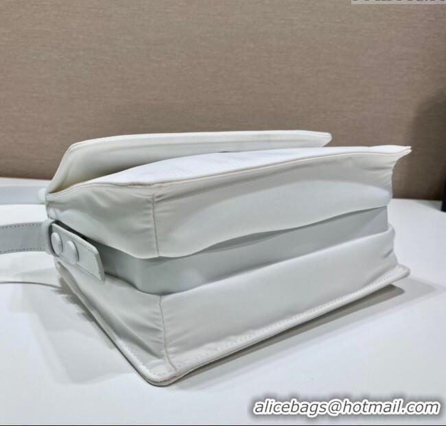Trendy Design Prada Traveller small padded Re-Nylon shoulder bag 1BD313 White 2025