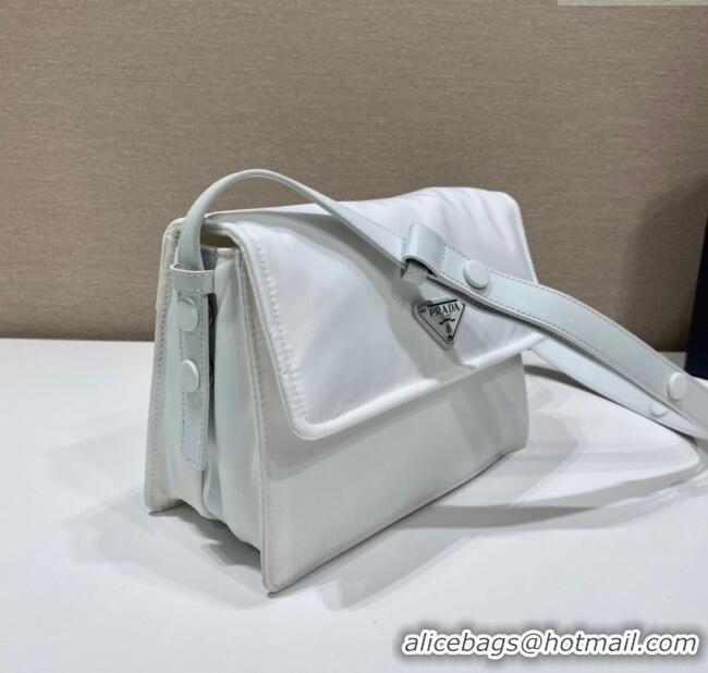 Trendy Design Prada Traveller small padded Re-Nylon shoulder bag 1BD313 White 2025
