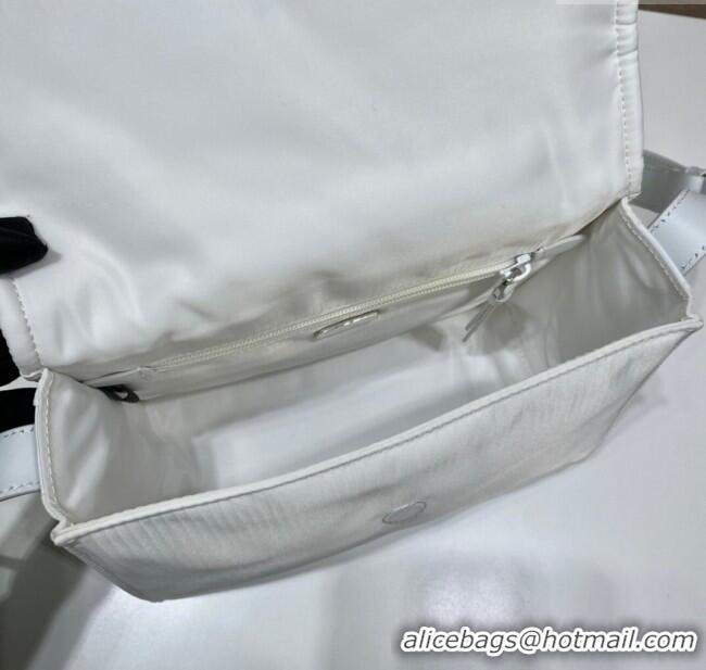 Trendy Design Prada Traveller small padded Re-Nylon shoulder bag 1BD313 White 2025
