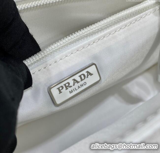 Trendy Design Prada Traveller small padded Re-Nylon shoulder bag 1BD313 White 2025